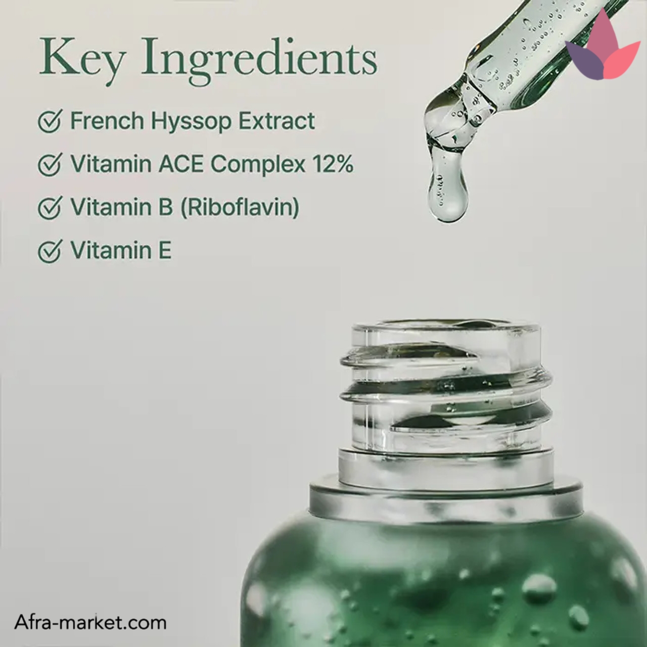 <img src="https://afra-market.com/zoofa-arensia-dark-spot-serum" alt="Zoofa Arensia Holy Hyssop Serum، کاهش لکهها و تیرگیهای پوستی، فرمولاسیون ملایم و موثر، مناسب برای استفاده روزانه و شبانه">