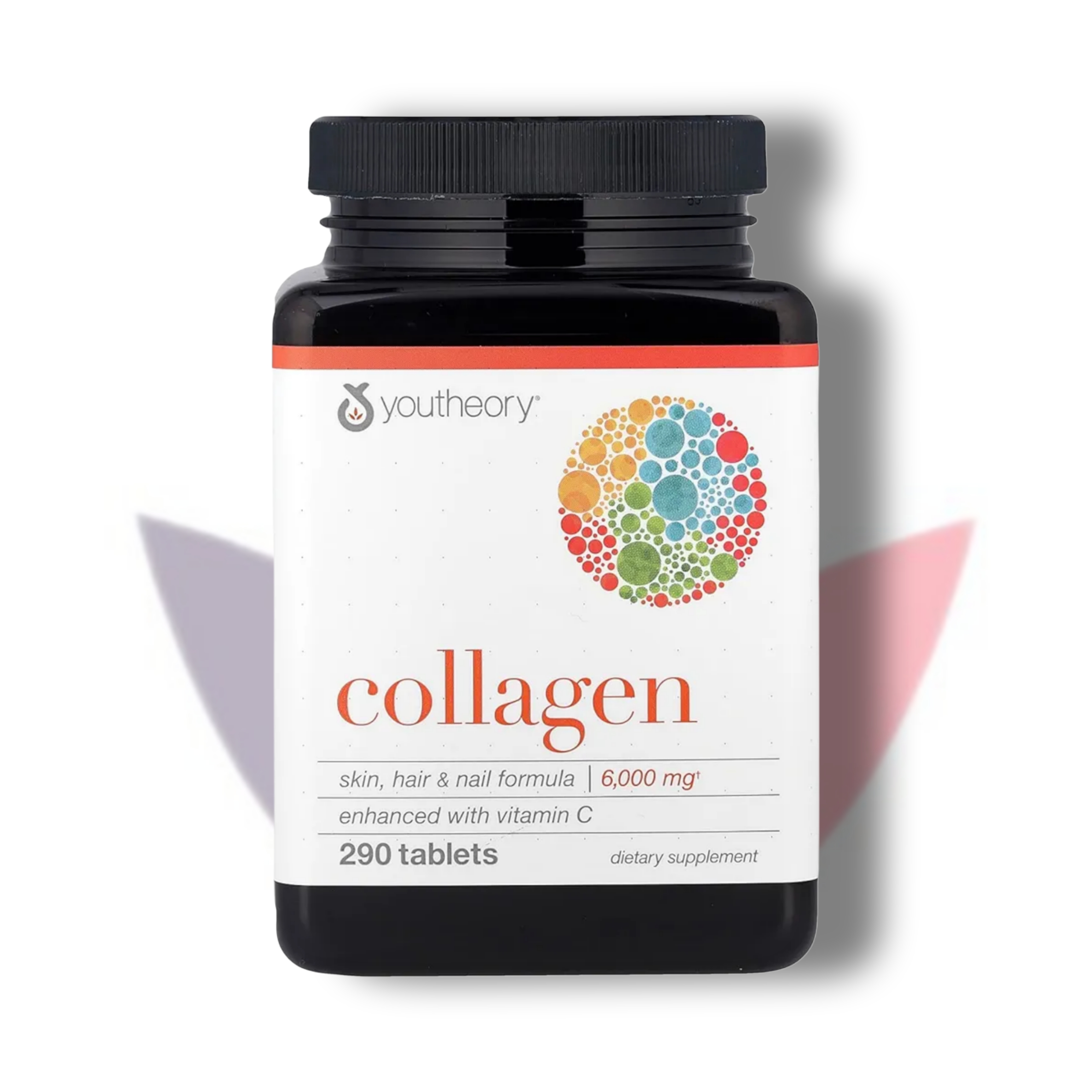 قرص کلاژن یوتئوری پوست، مو و ناخن با ویتامین سی 290 عددی Youtheory Collagen