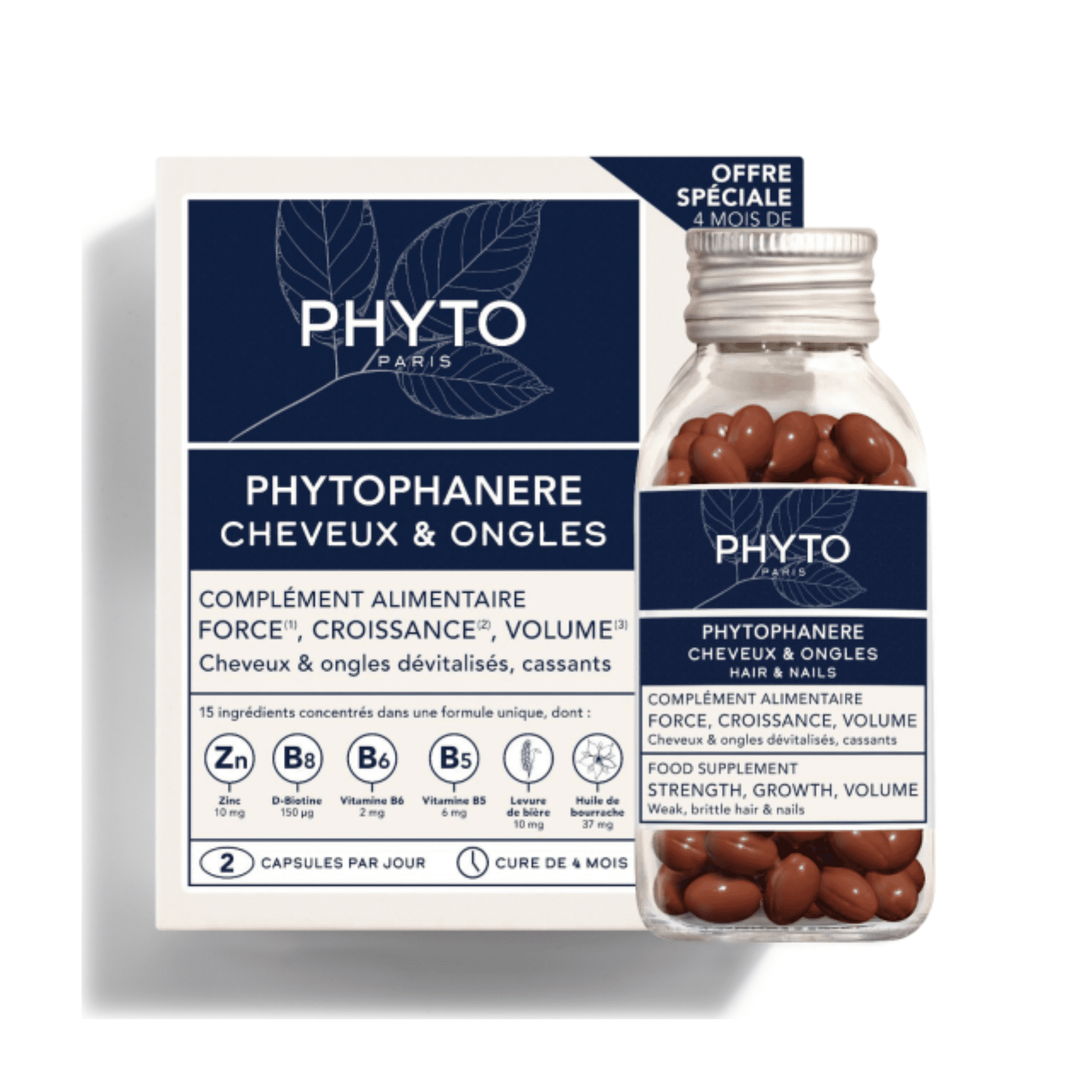 قرص فیتو فانر PHYTO | مکمل ضد ریزش و تقویت مو و ناخن Phytophanere اصل