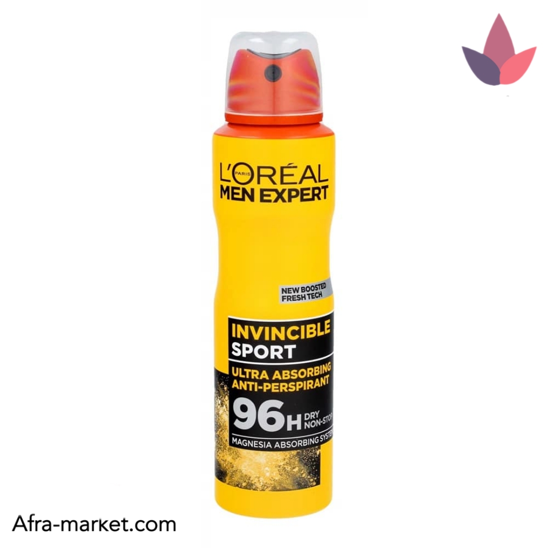 اسپری ضد تعریق لورآل اسپرت سری Men Expert مدل Invincible Sport مردانه 250 میلی‌لیتر